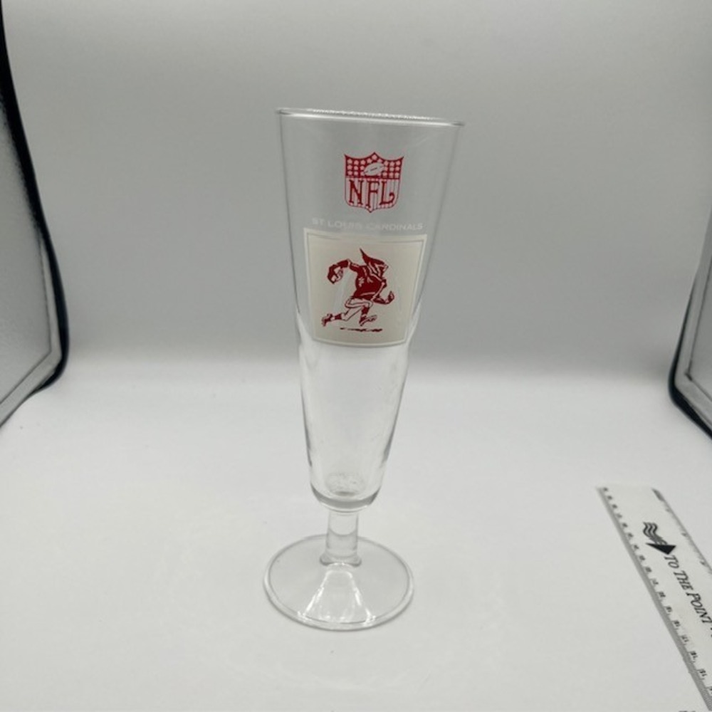 Vintage NFL St. Louis Cardinals Pilsner Glass Retro Football Collectible
